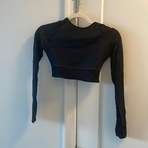 Ivy Park Mesh Long Sleeve Crop Top